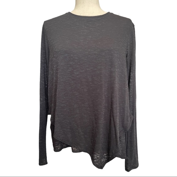 lululemon athletica Tops - Lululemon Black Burnout Fabric Irregular Hem Top